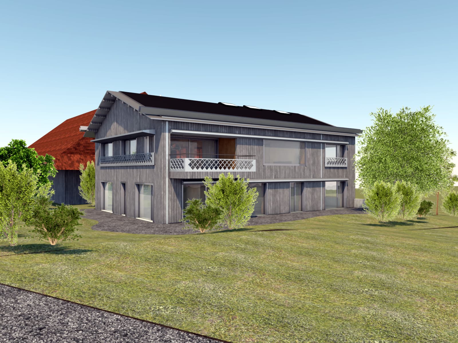 Einfamilienhaus im Feld